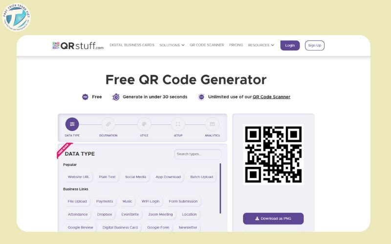 QRStuff - Phần mềm tạo mã vạch miễn phí